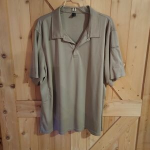 3-Button Men's Polo Shirt Solid Short Sleeve Collared 2-X Large - Beige.